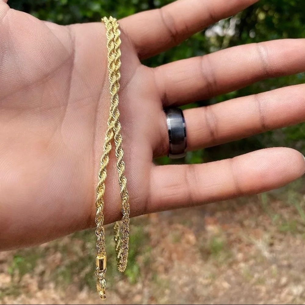 14k gold rope chain 5mm 24”